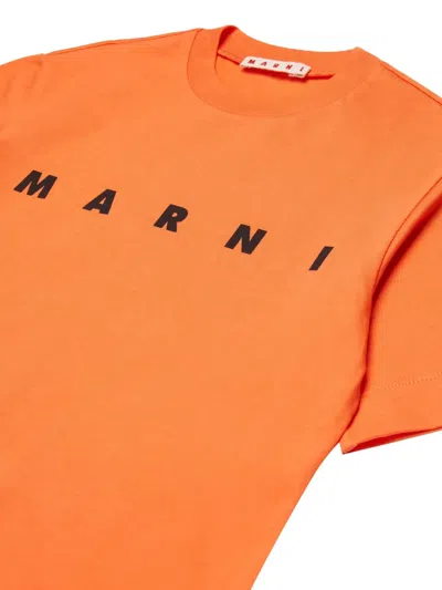 Marni Logo-print T-shirt In Orange