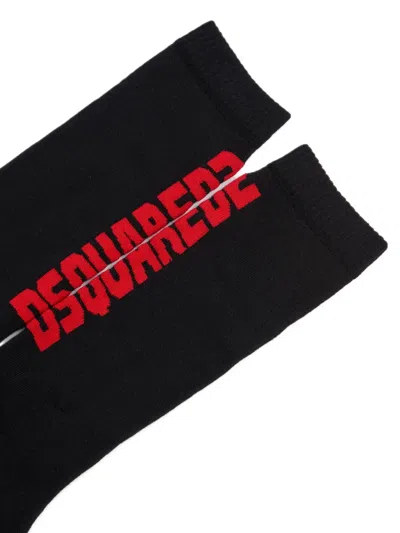 Dsquared2 Socks With Logo In Black