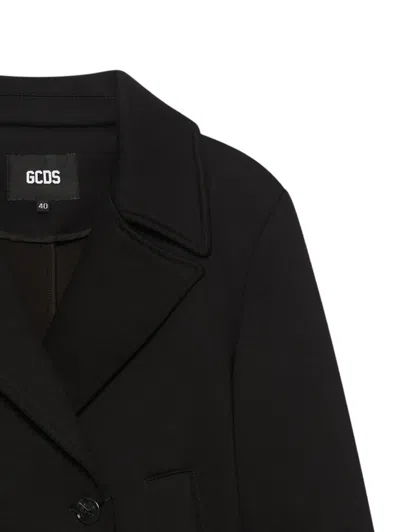 Gcds Double-breasted Welt-pocket Jacket In Black