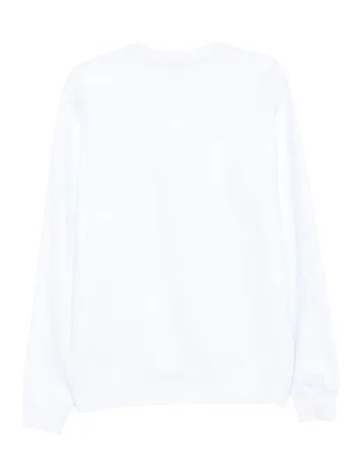 Msgm Logo-print Crew-neck Sweatshirt In White