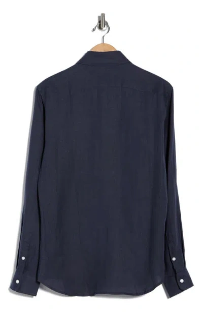 Sandro Hemp Button-up Shirt In Blue