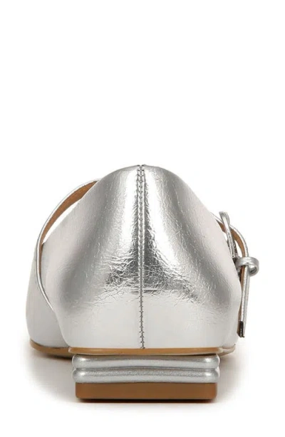 Franco Sarto Tinsley Square Toe Mary Jane Flat In Silver
