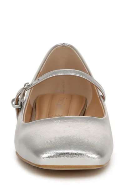 Franco Sarto Tinsley Square Toe Mary Jane Flat In Silver