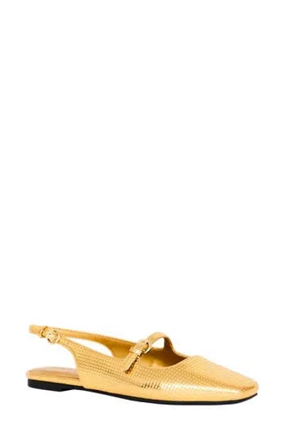 Katy Perry The Evie Lizard Embossed Slingback Flat In Gold