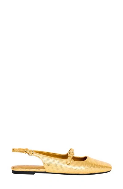 Katy Perry The Evie Lizard Embossed Slingback Flat In Gold