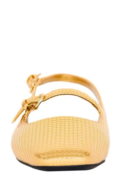 Katy Perry The Evie Lizard Embossed Slingback Flat In Gold