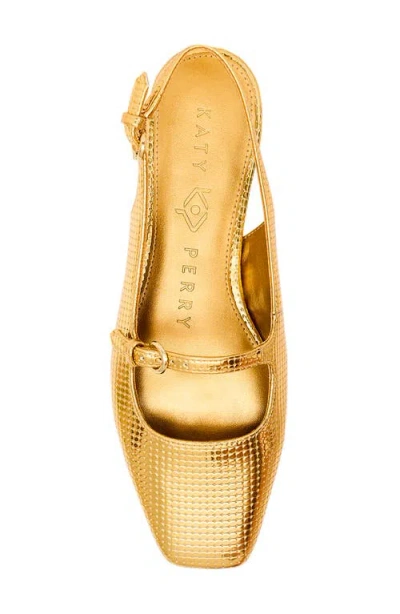 Katy Perry The Evie Lizard Embossed Slingback Flat In Gold