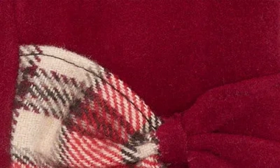 Nanette Lepore Plaid Bow Detail Gloves In Red
