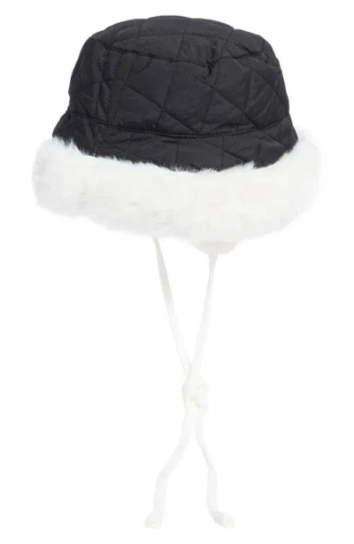 Nanette Lepore Reversible Faux Fur Quilted Bucket Hat In Multi