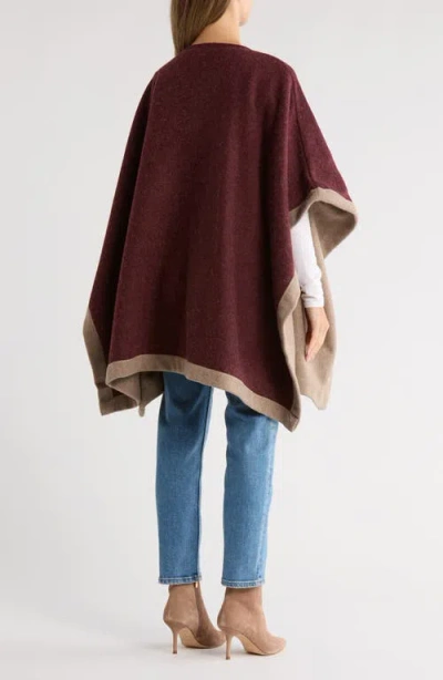 Nanette Lepore Two-tone Buckled Ruana In Burgundy