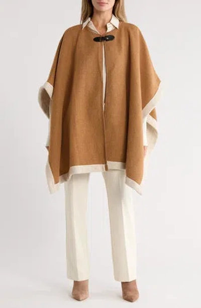 Nanette Lepore Two-tone Buckled Ruana In Brown