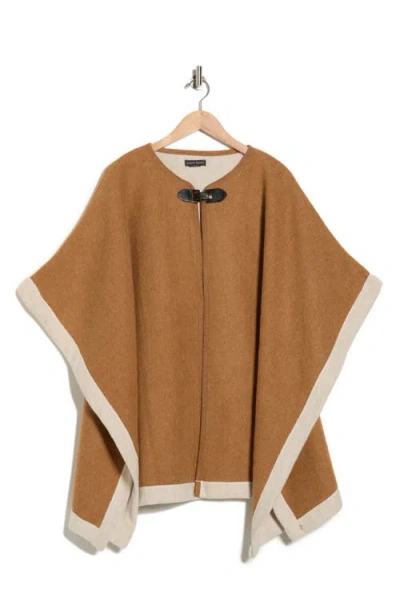 Nanette Lepore Two-tone Buckled Ruana In Brown