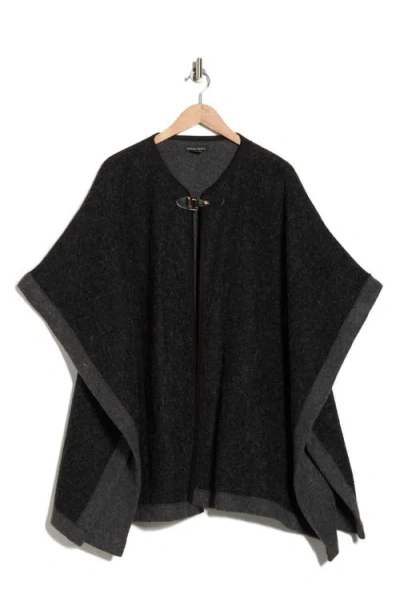 Nanette Lepore Two-tone Buckled Ruana In Black