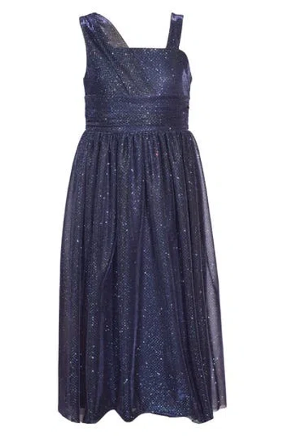 Bonnie Jean Kids' Grecian Glitter Dress In Blue