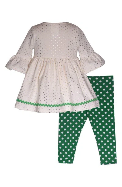 Bonnie Jean Kids' Reindeer Tunic & Leggings Set In Green