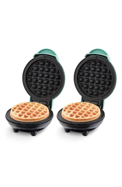 Dash 2-pack Mini Waffle Makers In Blue