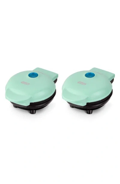 Dash 2-pack Mini Waffle Makers In Blue