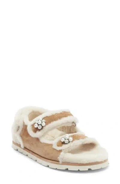 Stuart Weitzman Wynter Genuine Shearling Sandal In Multi