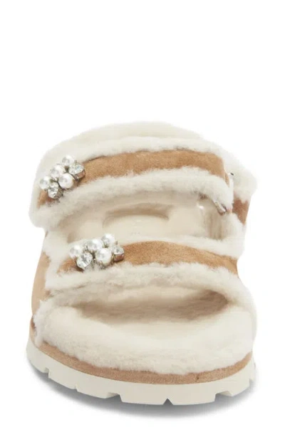 Stuart Weitzman Wynter Genuine Shearling Sandal In Multi