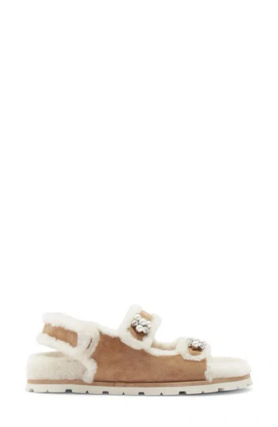 Stuart Weitzman Wynter Genuine Shearling Sandal In Multi