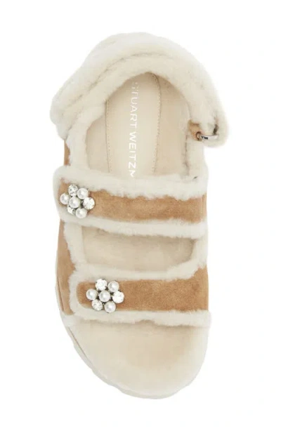 Stuart Weitzman Wynter Genuine Shearling Sandal In Multi