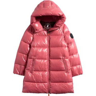 Save The Duck Kids' Millie Water Resistant Puffer Coat In Pink