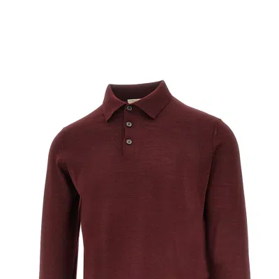 The Pull L And Silk Polo Sweater In Red