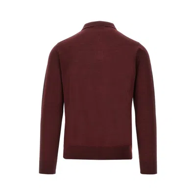 The Pull L And Silk Polo Sweater In Red