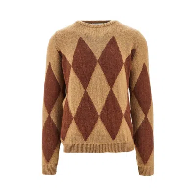 Marsēm Lozenge Argyle Pattern Sweater In Brown