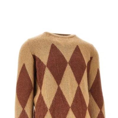 Marsēm Lozenge Argyle Pattern Sweater In Brown