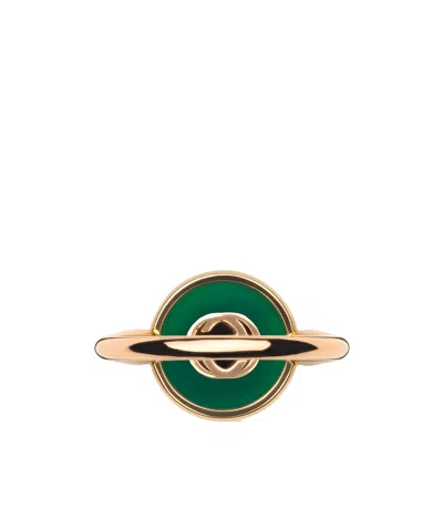 Gucci Interlocking 18k Ring In Green