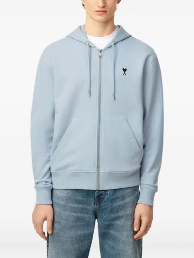 Ami Alexandre Mattiussi Ami Paris Men Ami De Coeur Cotton Hoodie In Blue