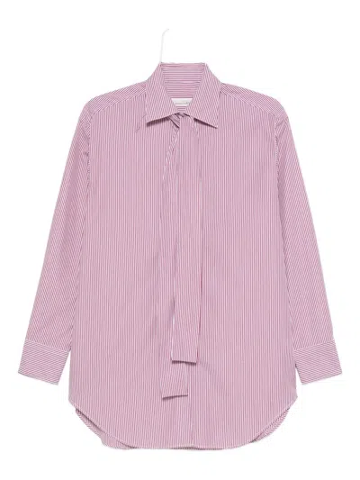 Archivio '67 Striped Tie-detail Shirt In Pink