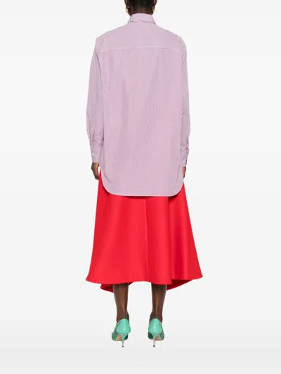 Archivio '67 Striped Tie-detail Shirt In Pink