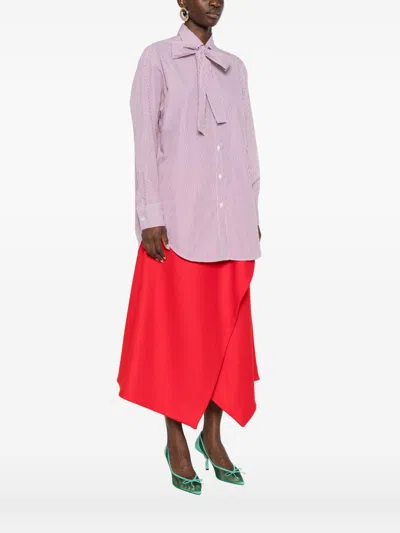 Archivio '67 Striped Tie-detail Shirt In Pink