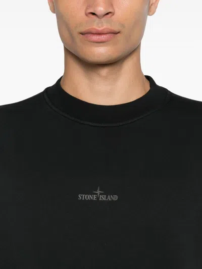 Stone Island Printed Oversize Sweatshirt In Black