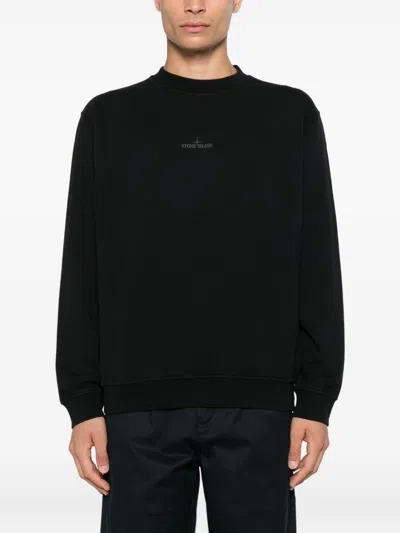 Stone Island Printed Oversize Sweatshirt In Black