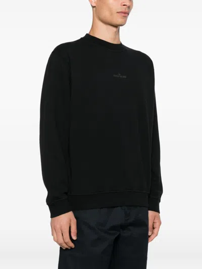 Stone Island Printed Oversize Sweatshirt In Black