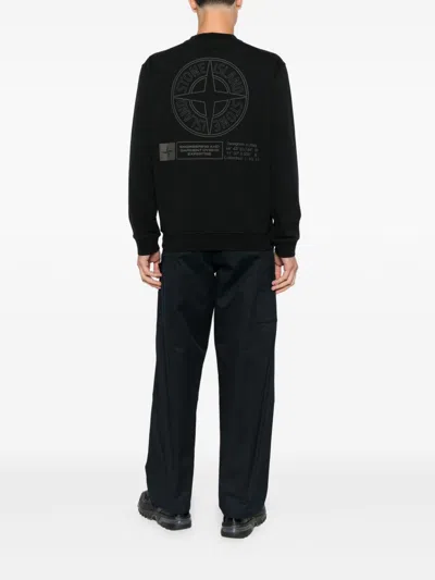 Stone Island Printed Oversize Sweatshirt In Black
