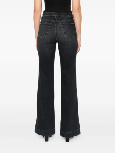 Seven Modern Dojo Flared Denim Jeans In Black