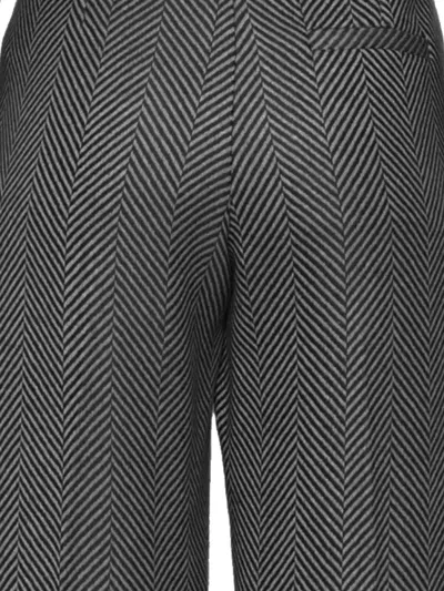 Forte Forte Highrise Trousers In Wool With Chevron Patterning In Gray