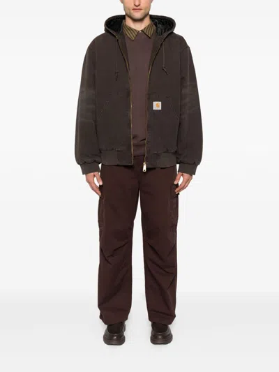 Carhartt Wip Main Organic Cotton Cargo Trousers In Brown