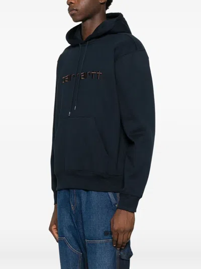 Carhartt Wip Main Logo Cotton Hoodie In Black