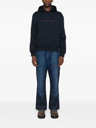Carhartt Wip Main Logo Cotton Hoodie In Black