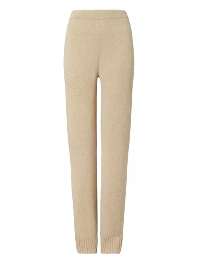 Tory Burch Melange Oatmeal Wool Trousers In Neutral
