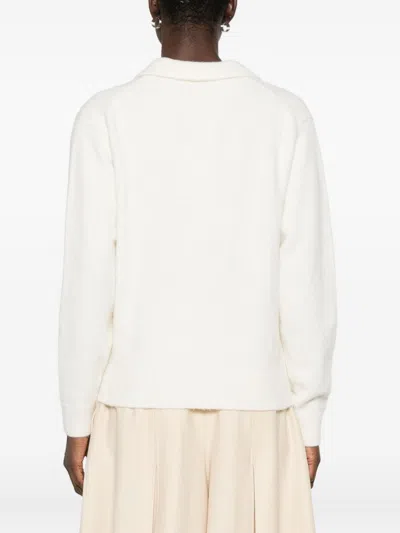 Dunst Wool Blend Polo Sweater In White