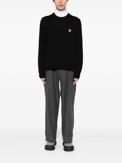 Maison Kitsuné Maison Kitsune Fox Head Regular Sweatshirt In Black