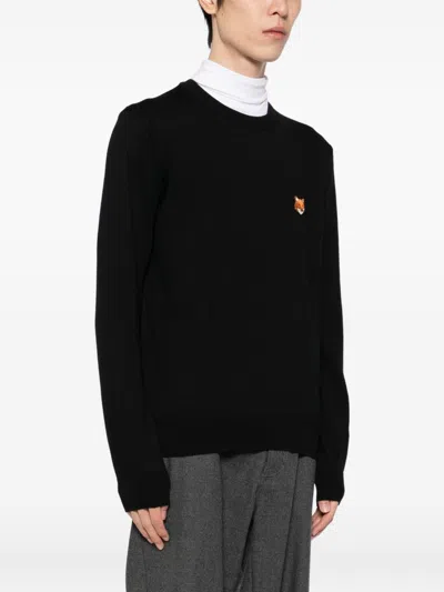 Maison Kitsuné Maison Kitsune Fox Head Regular Sweatshirt In Black