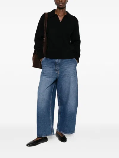 Dunst Wool Blend Polo Sweater In Black