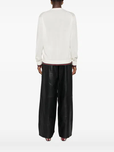 Gucci Women Cashmere And Silk Vlend Cardigan In White